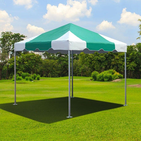 10x10 green Premium frame tent set up on grass