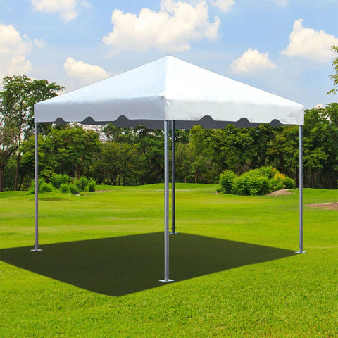 10x10 white Premium frame tent installed on grass