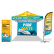 Custom Canopy Tent with Back Wall, Feather Flag & Banner Stand