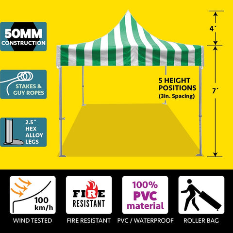 10' x 10' 50mm Speedy Pop-up Party Tent - Green and White