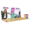 Image of 10x20 Trade Show Booth with Curved Media Wall