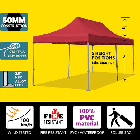10' x 20' 50mm Speedy Pop-up Party Tent - Red