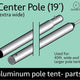 19' Heavy Duty Anodized Aluminum Center Tent Pole (2 Piece)