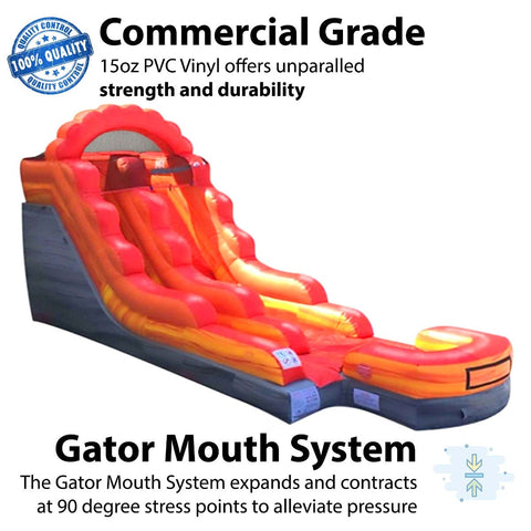 Buy 12' Fire Red Marble Commercial Water Slide with Blower