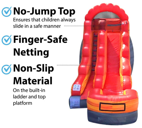 Buy 12' Fire Red Marble Commercial Inflatable Water Slide with Blower