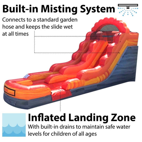 12' Fire Red Marble Inflatable Water Slide with Blower