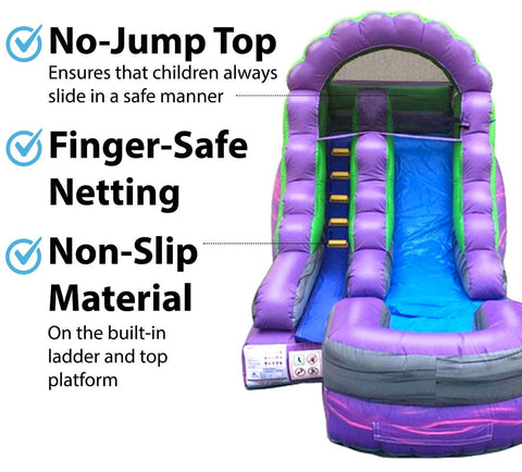 Multisize Slide Trio - Commercial Inflatable Water Slide with Blower, Trio 12', 15' and 18'