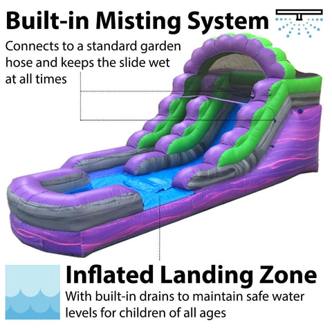 12' Purple Marble Inflatable Water Slide with Blower