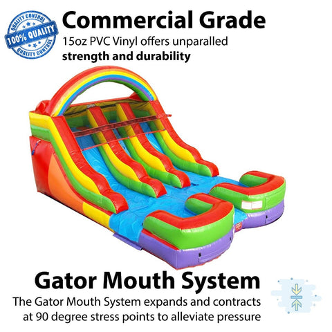 Buy 12' Rainbow Double Lane Commercial Inflatable Water Slide with Blower