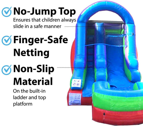 12' Retro Rainbow Inflatable Water Slide with Blower