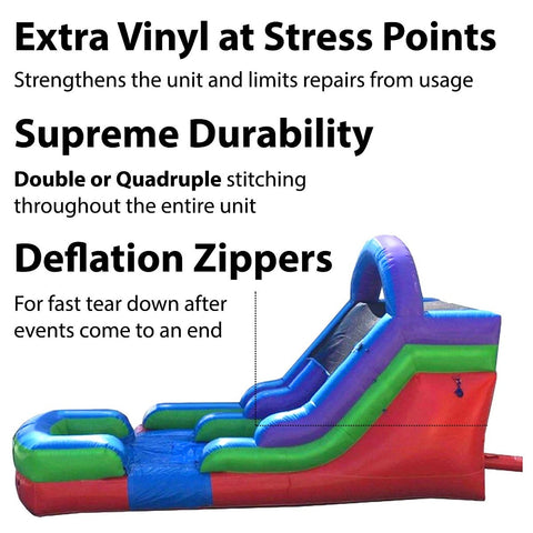 Buy 12' Retro Rainbow Commercial Inflatable Water Slide with Blower
