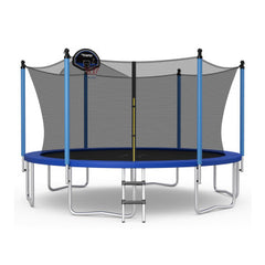 8/10/12/14/15/16 Feet Outdoor Trampoline Bounce Combo with Safety Closure Net Ladder