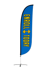 Gym Enroll Today Feather Flag Blue