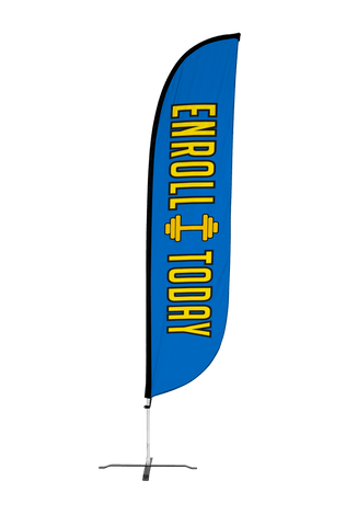Gym Enroll Today Feather Flag Blue