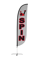 Spin Feather Flag Grey