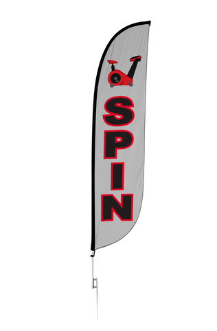 Spin Feather Flag Grey