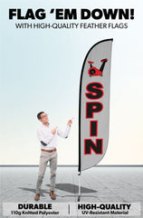 Spin Feather Flag Grey