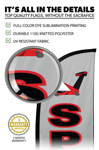 Spin Feather Flag Grey
