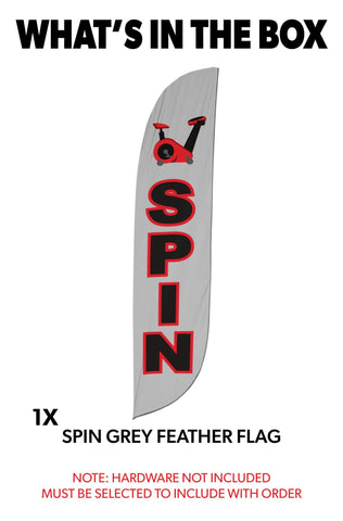 Spin Feather Flag Grey