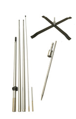 12ft Feather Flag X Stand & Ground Spike Pole Set