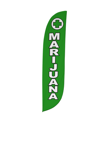 Marijuana Feather Flag Green