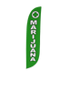 Image of Marijuana Feather Flag Green