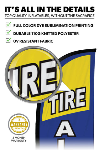 Tire Alignment Feather Flag Blue