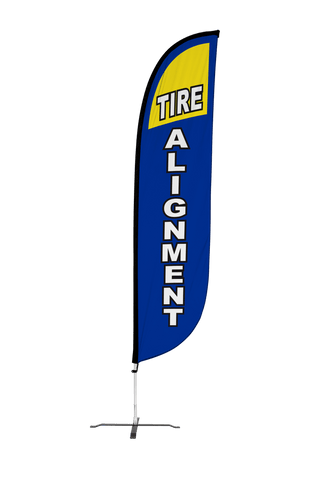Tire Alignment Feather Flag Blue