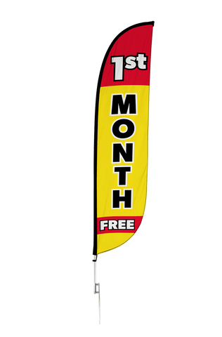 1st Month Free Feather Flag Yellow