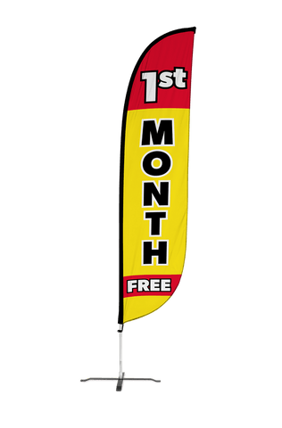 1st Month Free Feather Flag Yellow