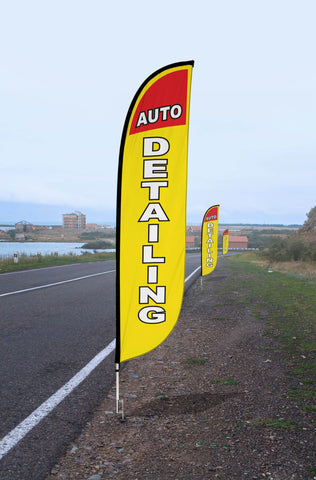 Auto Detailing Feather Flag Yellow