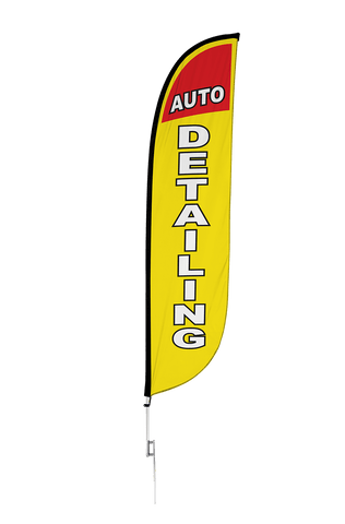 Auto Detailing Feather Flag Yellow