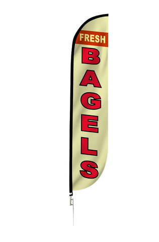 Bagels Feather Flag Yellow