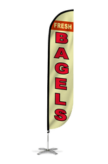 Bagels Feather Flag Yellow