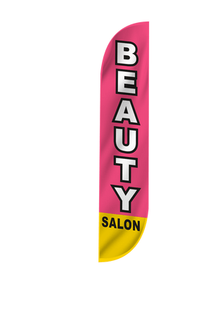 Beauty Salon Feather Flag Pink