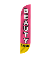 Beauty Salon Feather Flag Pink