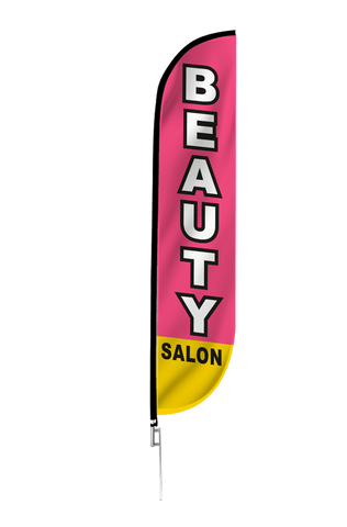 Beauty Salon Feather Flag Pink