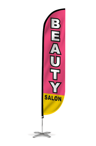 Beauty Salon Feather Flag Pink