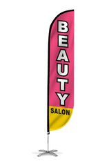 Beauty Salon Feather Flag Pink