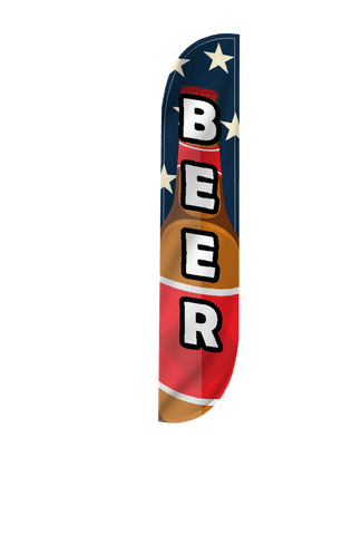 Beer Feather Flag Red White Blue