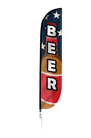 Beer Feather Flag Red White Blue