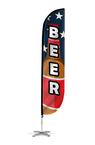Beer Feather Flag Red White Blue