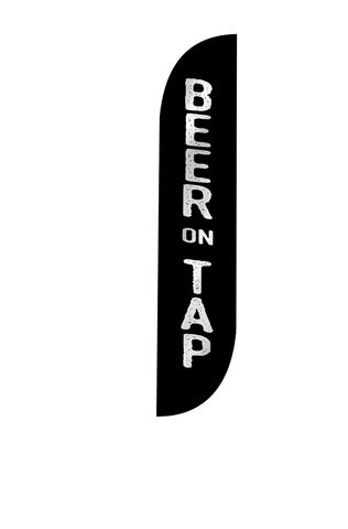 Beer On Tap Feather Flag Black