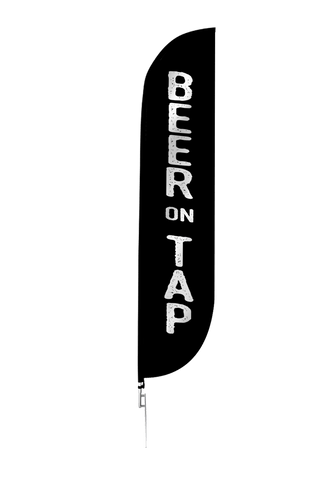 Beer On Tap Feather Flag Black