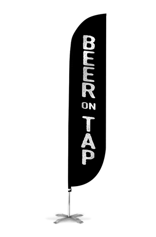 Beer On Tap Feather Flag Black