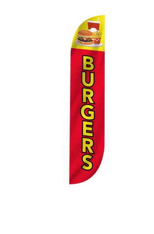 Burgers Feather Flag Red
