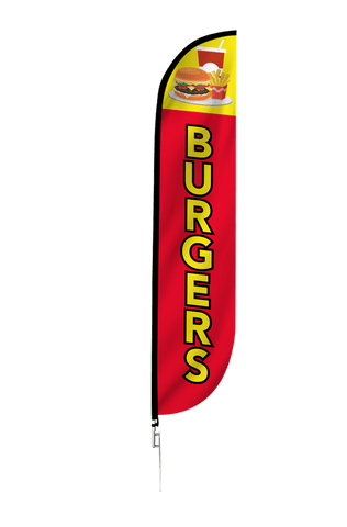 Burgers Feather Flag Red