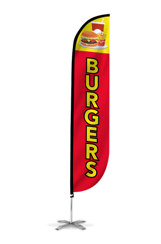 Burgers Feather Flag Red