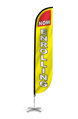 Now Enrolling Feather Flag