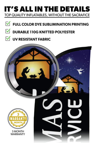 Christmas Service Feather Flag